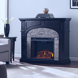 Southern Enterprises Tanaya Electric Black Fireplace - Walmart.com